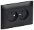 Розетка 2-м SKANDY 10А без заземл. защ. шторки в сборе SK-R09Bl черн. IEK SK-R23-10-K02-F