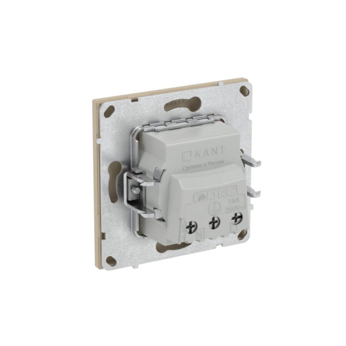 Розетка силовая KANT 2P+E без шторки ванильн. марципан DKC 7015033