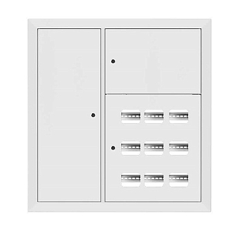 Щит этажный 9кв. слаботочка слева 3 окна в ряд по гориз. RAL9003 (1000х950х150) PROxima EKF mb29-v-9z-ral9003-1