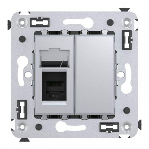 Розетка телефонная 1-м СП Avanti "Закаленная сталь" DKC 4404313