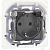 Розетка 1-м СП Inspiria 16А IP44 250В 2P+E защ. шторки с крышкой немецк. стандарт механизм алюм. IEK 673742