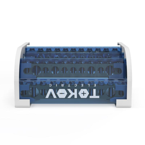 Шина на DIN-рейку в корпусе (кросс-модуль) 4 группы по 11 отверстий 125А TOKOV ELECTRICT KE-DBTB-125-4-11/3L+PEN