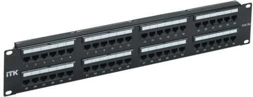 Патч-панель 2U кат.5E UTP 48 портов Dual IDC слайд лейбл ITK PP48-2UC5EU-D05L