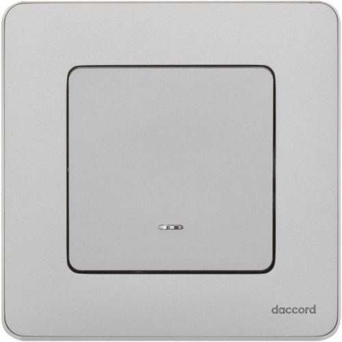 Переключатель 1-кл. Inspiria 10А IP20 250В 10AX с подсветкой/индикацией механизм алюм. IEK 673662