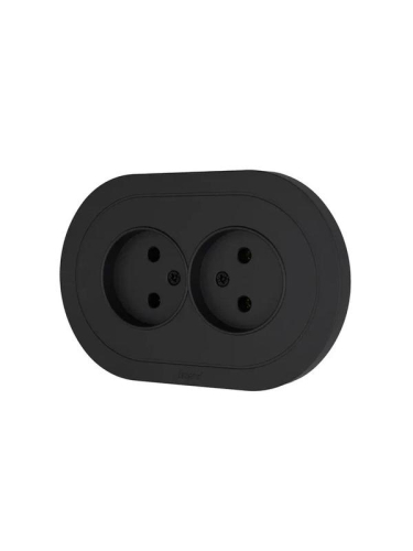 Розетка 2-м СП OSEN без заземл. ПБТ круглая механизм черн. бархат LEZARD 744-4200-128B