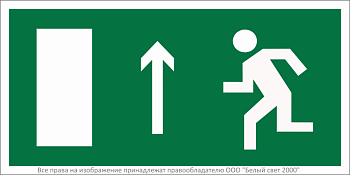 Пластина BL-3015.E12 "Направление к эвакуационному выходу прямо (лев.)" Белый свет a12539