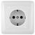 Розетка 1-м ОП Прима 16А IP20 250В с заземл. защ. шторки с изолир. пластиной бел. (розн. упак.) SchE RA16-003-1I-BI