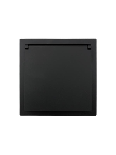 Розетка 1-мест. с/з с крышкой ПБТ СП ZIMA IP20 16А безвинт. зажим черн. бархат LEZARD 704-4288-123BQC