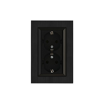 Розетка 2-я Karea LINE STAR с заземл. чер. Makel 86054082