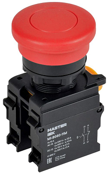 Кнопка "Грибок" d22мм 1НО+1НЗ MASTER без фиксации красн. IEK MI-BG60-11M-3-21-K04