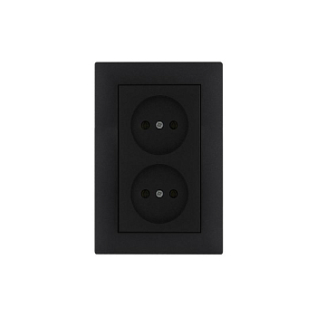 Розетка 2-я Karea RIZZ STAR без заземл. чер. Makel 88054017