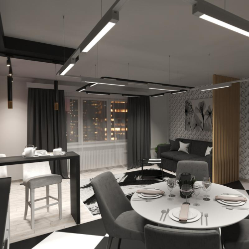 Светильник трековый подвес светодиодный ARTLINE 40х40х300мм 12Вт 960Лм 4000К 230В алюм. 6.4кв.м черн./зол. Ritter 59711 1