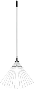 Грабли веерные регулируемые телескопические 15 зубьев 180-630мм длина 1200-1540мм FIT 77007