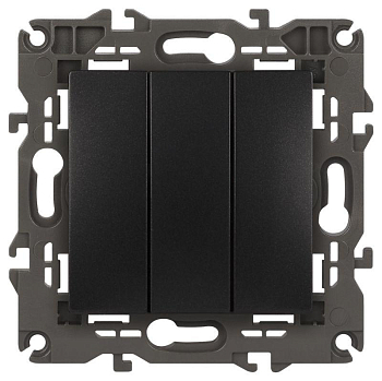 Выключатель 3-кл. СП Elegance 14-1107-05 10А IP20 250В 10AX механизм антрацит Эра Б0034254