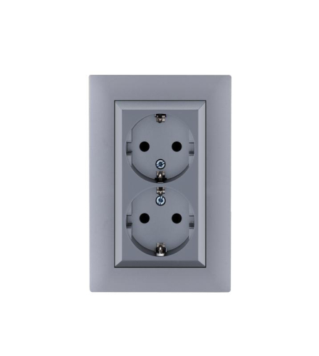Розетка 2-я Karea RIZZ STAR с заземл. сер. Makel 88065082