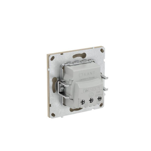 Розетка силовая KANT 2P+E защ. шторки ванильн. марципан DKC 7015003