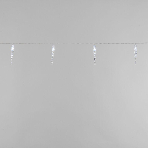 Гирлянда светодиодная "Сосульки" 1.5м 10LED бел. 0.1Вт IP20 провод ПВХ прозр. элементы питания 2хAA (не в компл.) Neon-Night 303-094