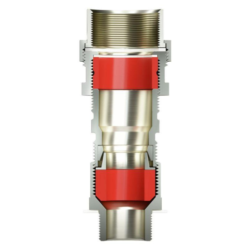 Ввод кабельный взрывозащ. серии КАС для бронир. кабеля М20х1.5 D5.8-12мм D9-17мм присоединительная резьба М25х1.5 IP66/68 никелир. латунь DKC KAC2M3MHK