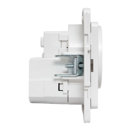 Розетка 1-м СП Стокгольм 16А USB 2A с заземл. защ. шторки винтов. клеммы механизм бел. EKF EYR16-2USB-typeA