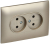 Розетка 2-м SKANDY 10А без заземл. защ. шторки в сборе SK-R09Sh шампань IEK SK-R23-10-K37-F