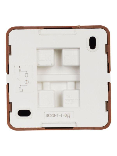 Выключатель 1-кл. ОП Октава 10А IP20 ВС20-1-1-ОД с индикацией дуб GENERICA EVO11-K04-10-DC