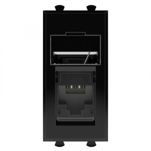 Розетка компьютерная 1мод. Avanti "Черный квадрат" RJ-45 модульная кат.6А DKC 4402371