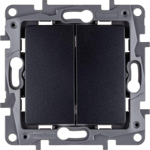 Выключатель 2-кл. СП Etika 10А IP20 250В 10AX авт. зажимы механизм антрацит IEK 672602