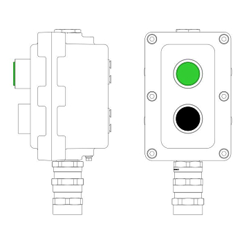 Пост управления взрывонепроницаемый из алюм. LCSD-02-B-MB-L1G(220)x1-P1B(11)x1-PBMB-KA2MHK DKC LCSD21000061