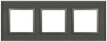 Рамка 3-м Elegance 14-5103-16 для розеток и выключателей стекло титан Эра Б0065837