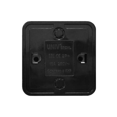 Розетка 1-м ОП Олимп 16А IP20 с заземл. черн. Universal 2227