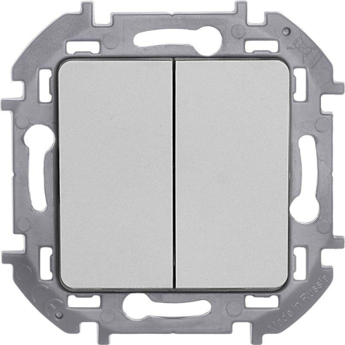 Выключатель 2-кл. Inspiria 10А IP20 250В 10AX механизм алюм. IEK 673622