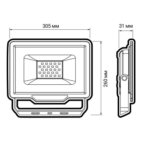 Прожектор светодиодный PFL-C3 150Вт 6500К IP65 ДО с клапаном закален. прозр. стекло Pro JazzWay 5023642A