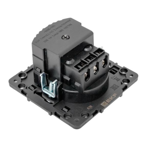 Розетка 1-м СП Стокгольм 16А USB 2A с заземл. защ. шторки винтов. клеммы механизм черн. EKF EZR16-2USB-typeA