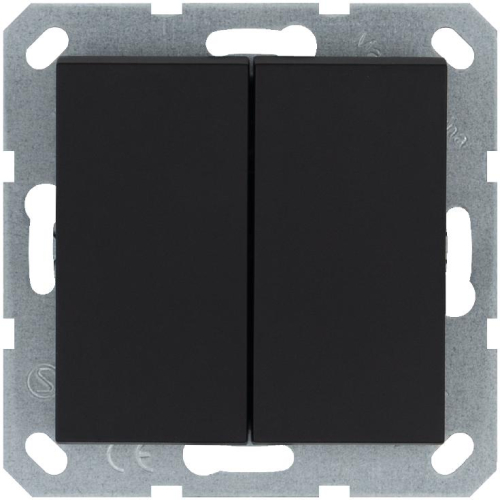 Выключатель 2-кл. 10А IP20 механизм черн. матовый soft touch Jasmart G3023PB