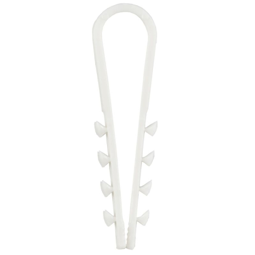 Дюбель-хомут 5х10мм для круглого кабеля нейлон бел. (уп.100шт) GENERICA UDH13-05-10-100-K01-G