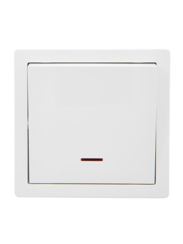 Выключатель 1-кл. ОП LETO с индикацией бел. LEZARD 752-0200-111