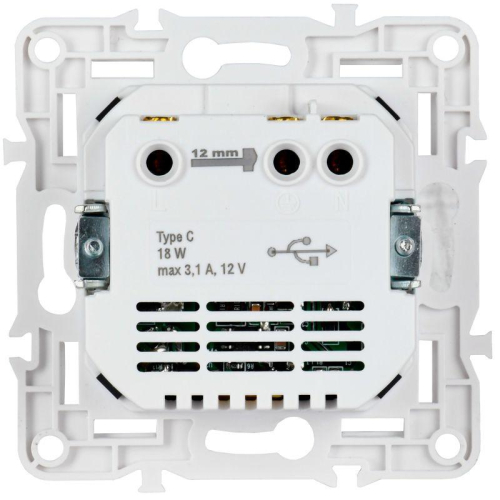 Розетка SKANDY 18Вт 16А с заземл. защ. шторки с USB C SK-R17Gr сер. IEK SK-R14-16-U14-018-K03