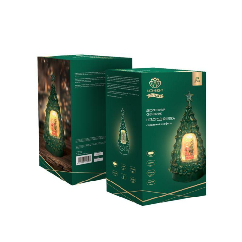 Светильник декоративный "Новогодняя елка" с подсветкой и конфетти питание от USB Neon-Night 501-180