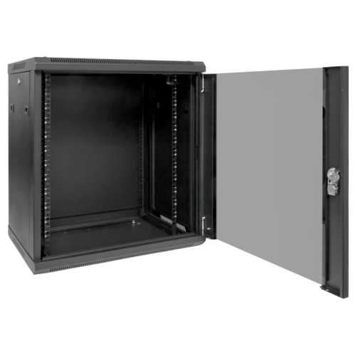 Шкаф настенный 19дюйм TERACOM PRO 12U 600600мм дверь стеклянная с замком-ручкой черн. EKF TRP-WLL-1266-40B