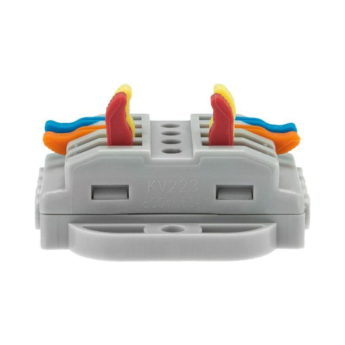 Клемма строительно-монтажная СМК проходная 222-424P 4п 0.08-4кв.мм с монтажной площадкой сер. (уп.25шт) Rexant 07-6264