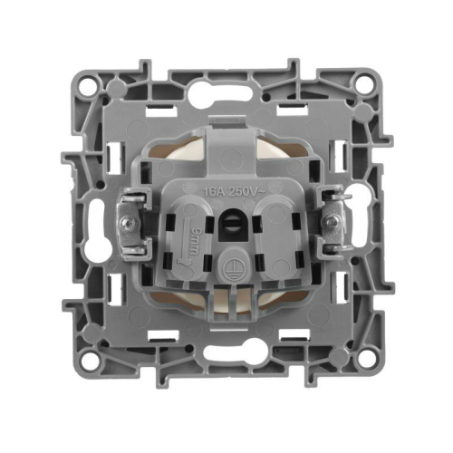 Розетка 1-м СП Etika 16А IP20 250В 2P без заземл. немецк. стандарт винтов. клеммы механизм сл. кость IEK 672320