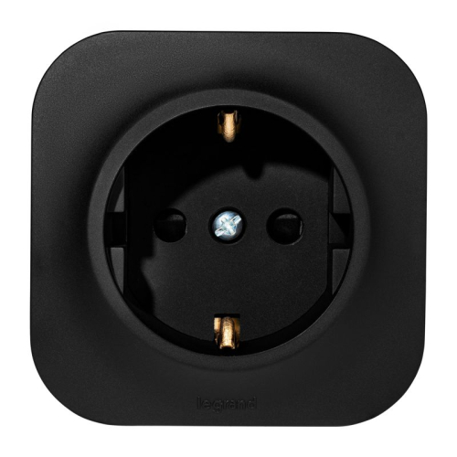 Розетка 1-м ОП Quteo 16А IP20 250В 2P+E с заземл. защ. шторки черн. матов. IEK 782476