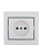 Розетка 1-м СП Mira 16А IP20 без заземл. с сер. вставкой керамика бел. LEZARD 701-0215-121