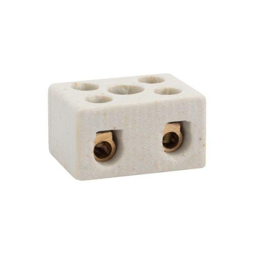 Клемма керамическая винтовая 10кв.мм 2 пары контактов с крепежным отверстием (уп.100шт) Rexant 07-6222