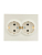 Розетка 2-м СП VESNA с заземл. ПБТ кремов. LEZARD 742-0300-127B