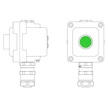 Пост управления взрывонепроницаемый из алюм. LCSD-01-B-MC-P1G(11)x1-PCMB-KAEPM3MHK-20 DKC LCSD21000030