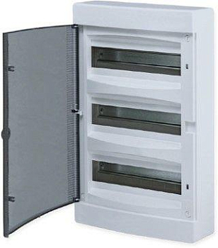 Щит распределительный навесной Unix 3х12мод. IP41 прозр. дверь PROxima EKF ux-3x12-n