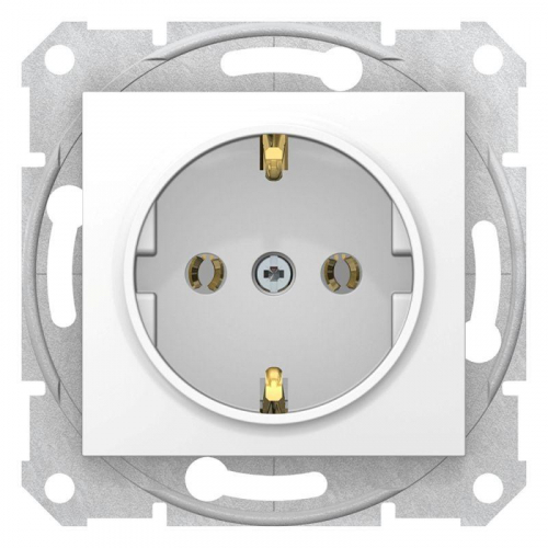 Механизм розетки 1-м СП Sedna 16А IP20 250В с заземл. без защ. шторок бел. SchE SDN3000521