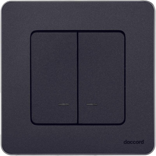 Выключатель 2-кл. Inspiria 10А IP20 250В 10AX с подсветкой/индикацией механизм антрацит IEK 673633