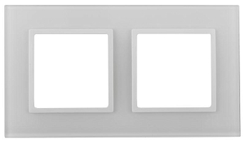 Рамка 2-м 14-5102-01 стекло Elegance бел.+бел. Эра Б0059168